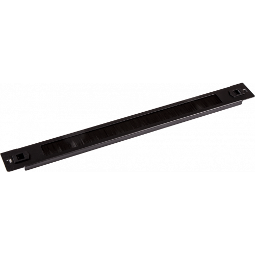 19" панель с щеточным вводом 1U, быстросъемная, черная